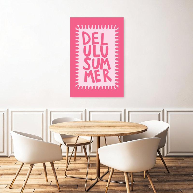«Delulu Summer Vibes Playful Vibrant Abstract Summer», reproduction d'art mural, H 48 po x l 32 po