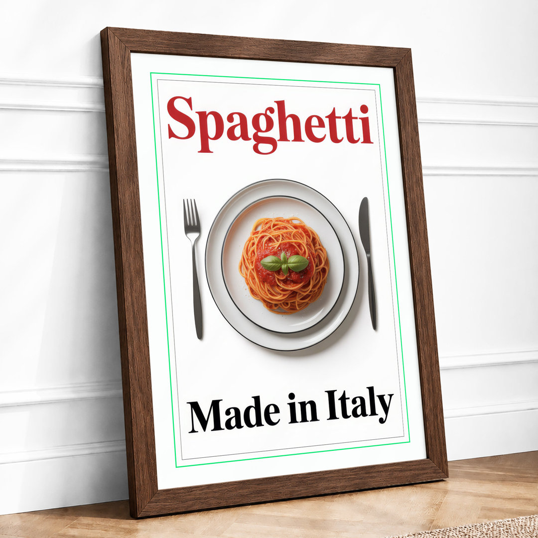 Spaghetti Made in Italy Minimalist Framed Art Print