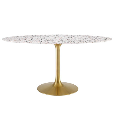 Modway Lippa 60" Oval Terrazzo Dining Table
