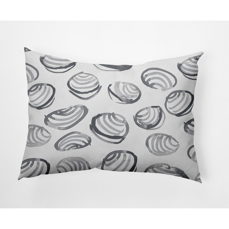 Geometric Outdoor Reversible Throw Pillow, Gray