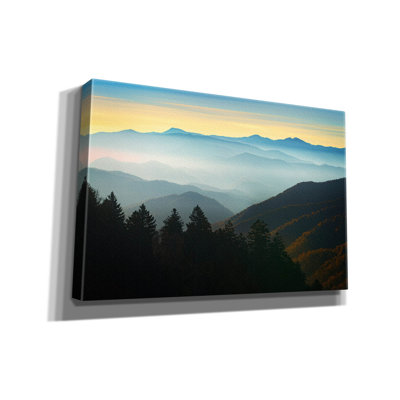 Epic Graffiti 'Autumn Mist At Newfound Gap' by Rick Berk Canvas Wall Art, 60" x 40"