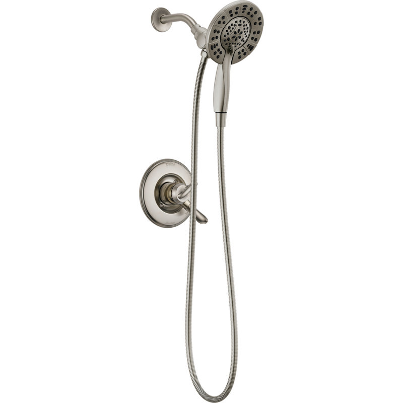 Linden 17 Series Dual-Function Shower Faucet, Shower Trim Kit with 4-Spray In2ition 2-in-1 Dual Hand Held Shower Head with Hose, Stainless (Valve Not Included)