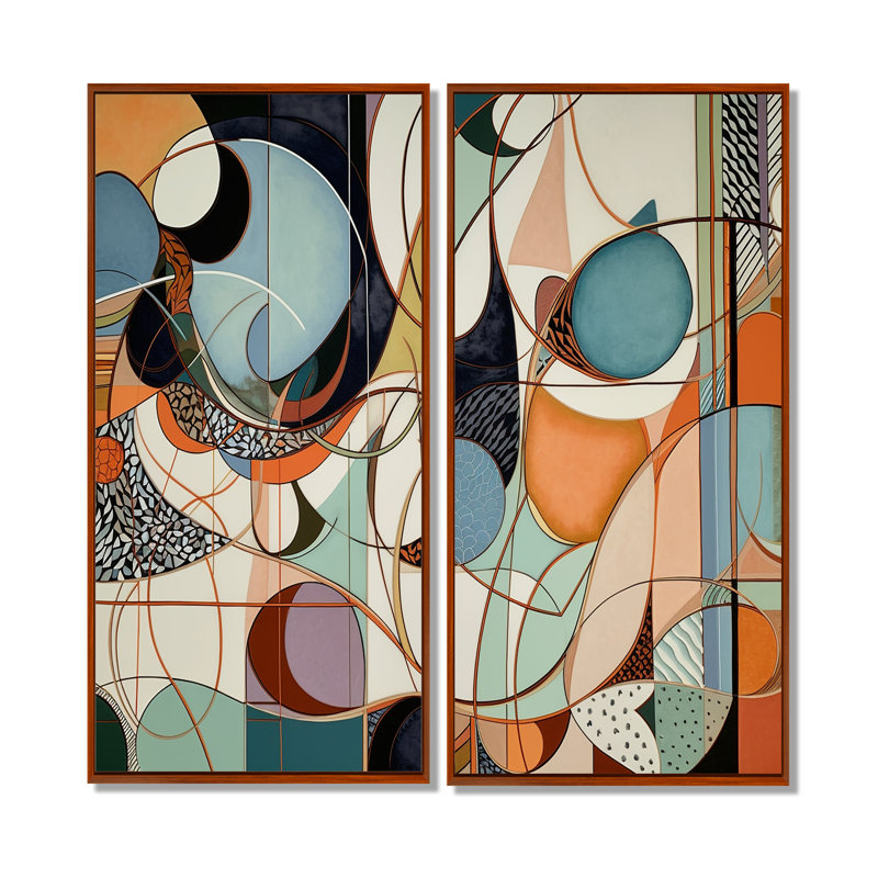 «Pastel Color Boho Artwork II», art mural moderne, 20" H x 24" W, Brown, Impression encadrée flottante