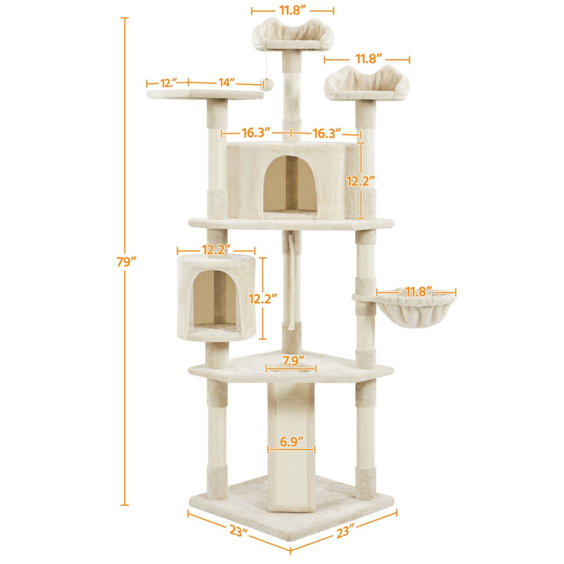 Siebert 79'' H Cat Tree, Beige