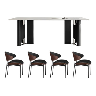 Ensemble de table rectangulaire moderne avec chaises