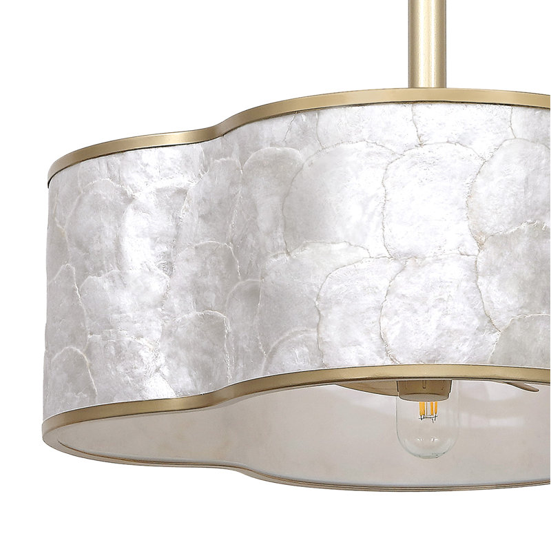 19.7" 4-Light Scalloped Capiz Shell Ceiling Fan