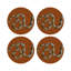 Serpent Blue Vegan Leather Round Coasters-1649097709