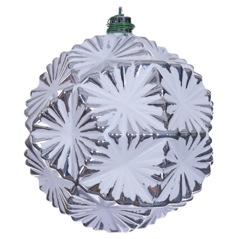 Ensemble d'ornement Etch Prism White Brush., H 4 po x l 4 po x P 4 po, Argent