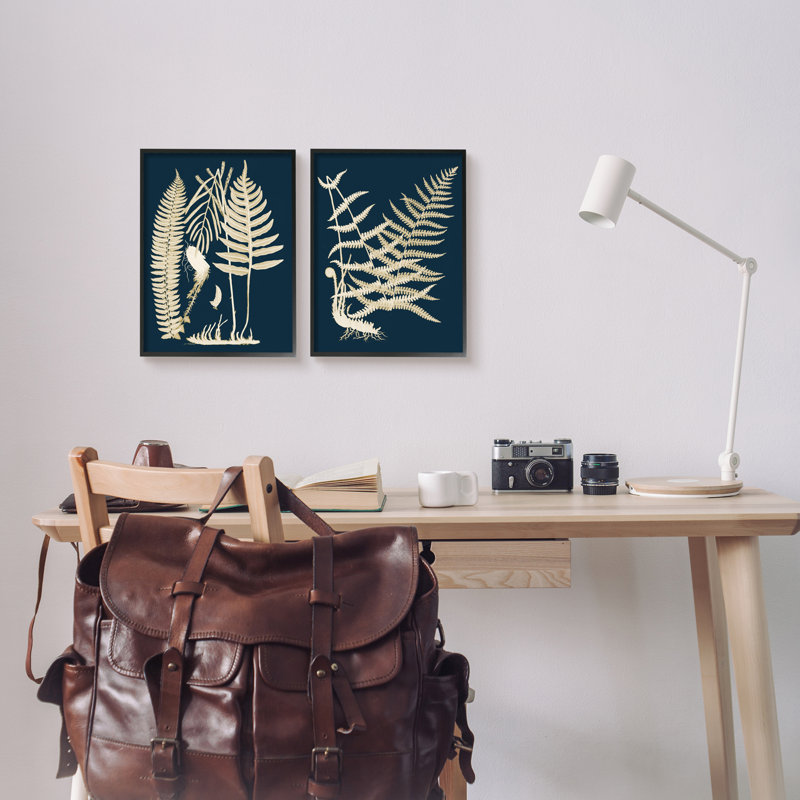 "Modern Layered Plantation Natural Botanical Leaves" par - ensemble de 2 impressions sur toile flottante
