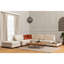 Élégant canapé d'angle avec pouf, beige uni, 76,0 po x 123,2 po x 31,5 po | Structure en bois de hêtre durable et en carton, tissu 100% polyester | Coussins en mousse souple et en silicone, 2 coussins inclus, idéal pour les maisons scandinaves modernes-1397398112-1397398113