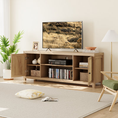 Unfinished TV Stand for TVs up to 75" with Fireplace Included