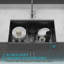 Évier de cuisine 33 po x 20 po noir mat 10 po, construction en céramique, rail d'économie d'espace, to Chips, tablier réversible, ensemble avec planche à découper et drain, évier simple 33 po en noir, construction, design,