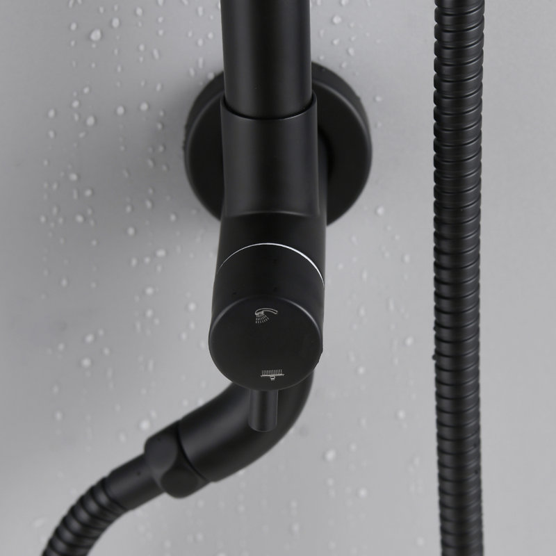 Pomme de douche avec système de douche à main avec pomme de douche à effet pluie 8 ", double douche combinée
