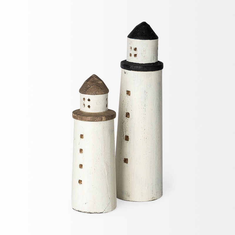 Petit phare en bois Buntine, H 13 po x l 4 po x P 4 po, Noir