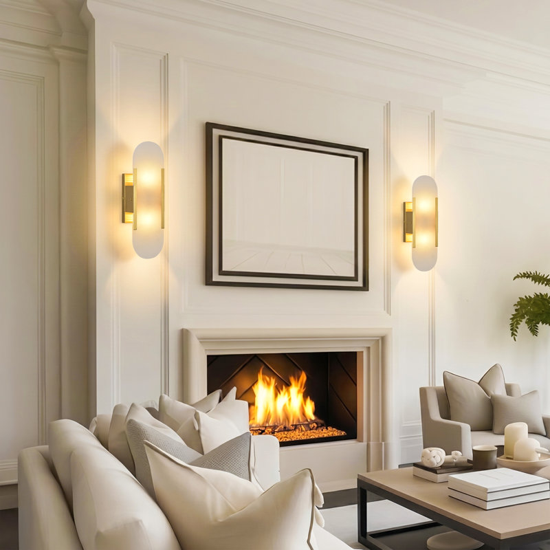 Alabaster Dimmable LED Gold Wall Mounted Sconce