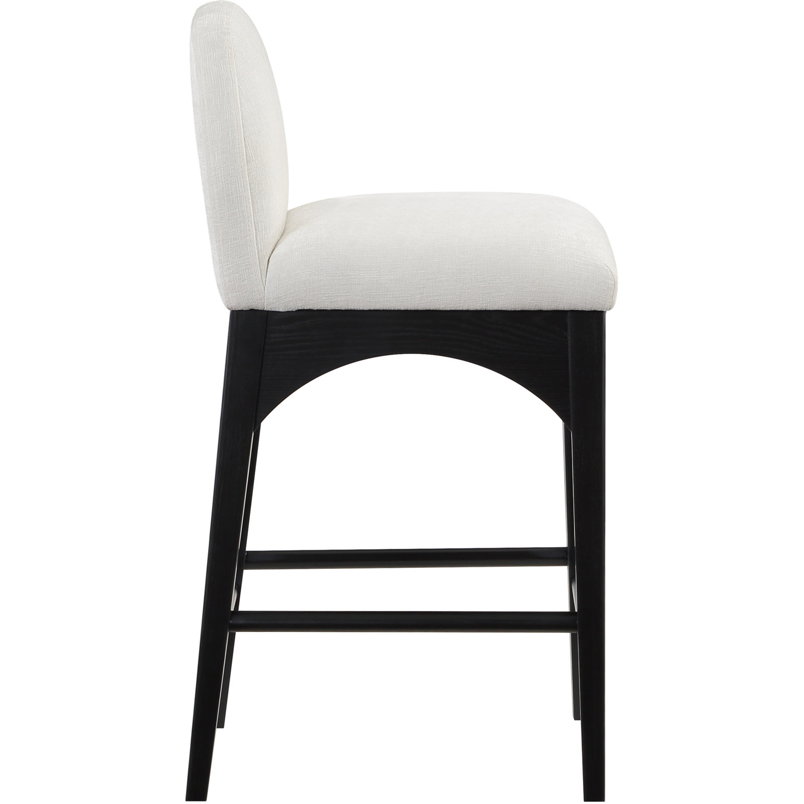 Waldorf 27" Bar Stool, Black, Cream Chenille