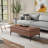 Rebecca 48"W Upholstered Coffee Table Storage Ottoman with Lift-Top Lid and Metal Legs
