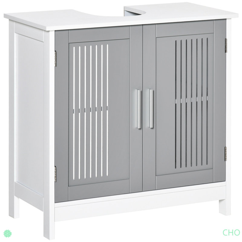 Armoire moderne sous le lavabo avec 2 portes, armoire de salle de bain piédestal sous le lavabo, meuble-lavabo avec tablettes réglables