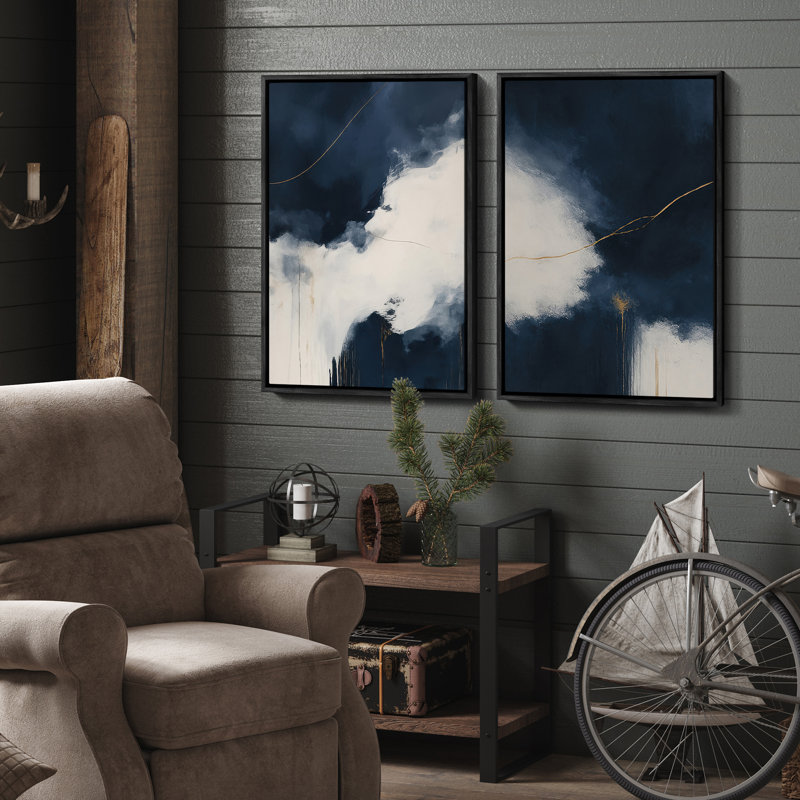 Art mural encadré, rétro, antique, classique pour chambre à coucher - 16 po x 24 po x 2 panneaux, Noir, H 24 po x l 16 po