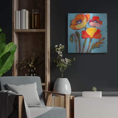 Luxe Metal Art 'Poppy 2' By St. Hilaire Elizabeth, " Poppy 2 " by St. Hilaire Elizabeth