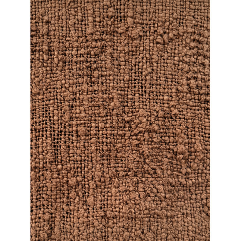 Teddy Brown Cozy Boucle Cotton Pillow 14x20 Cover Only