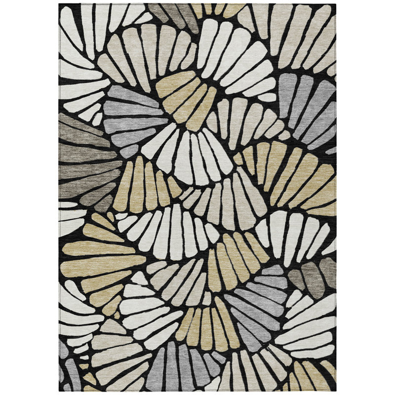 Machine Washable Indoor/Outdoor Chantille ACN2384 Floral Rug, Rectangle 8' x 10'