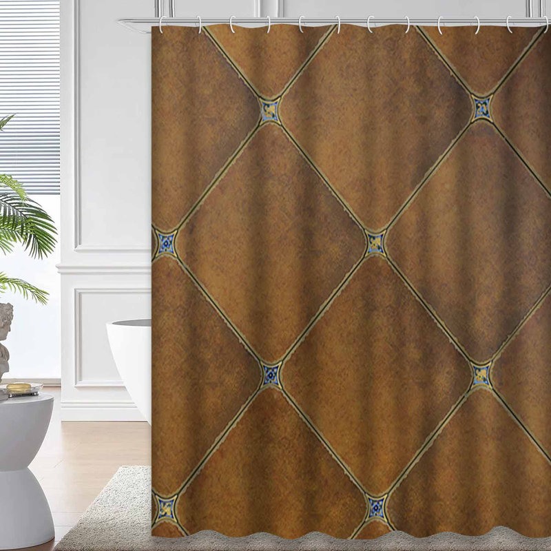 Carrelage rustique brun antique avec 12 crochets, 72" L x 78" W
