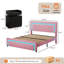 Structure de lit plateforme tapissier avec lumières DEL et ensemble de chambre à coucher avec tables de chevet à DEL assorties-1648181520-1648181531