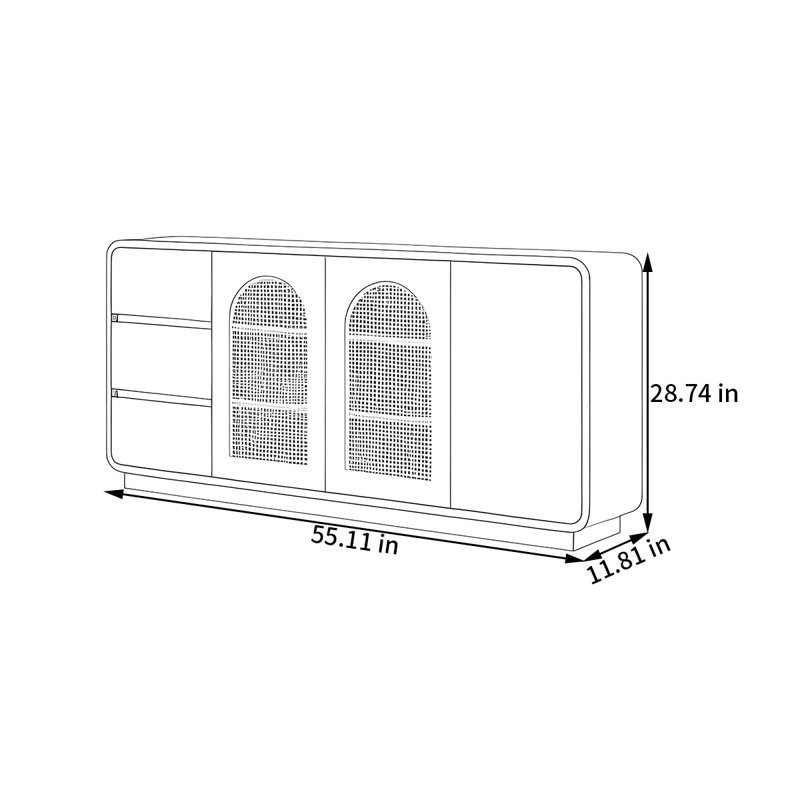 Jaclynn, H 28,74 po x l 55,11 po x P 11,81 po