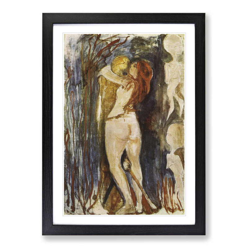 The Death and the Young Girl by Edvard Munch - Picture Frame Painting, Black, 36cm H x 27cm W x 2cm D