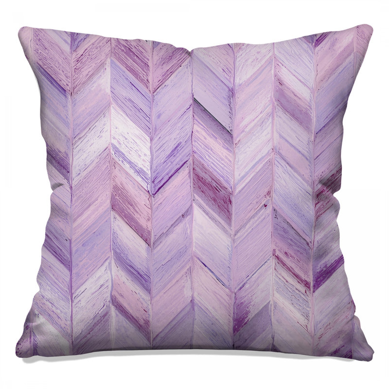 Coussins décoratifs à motif de chevrons mauves, 14 X 14 pouces