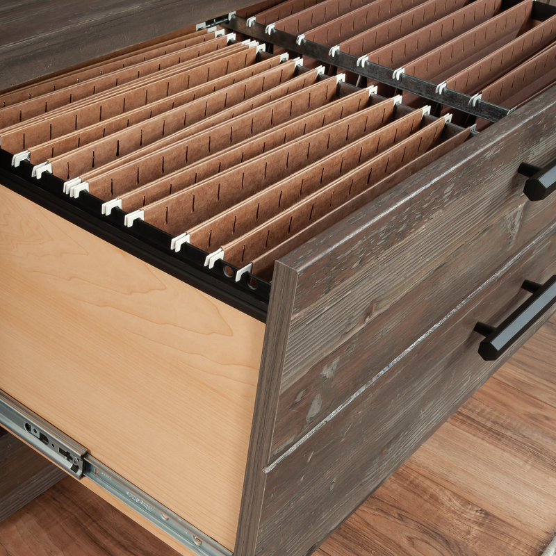 Classeur à finition brune - une solution de rangement spacieuse pour plusieurs pièces, une tablette réglable aux besoins personnalisés, une fabrication avec des panneaux légers, des accents en métal noir, un assemblage facile et polyvalent