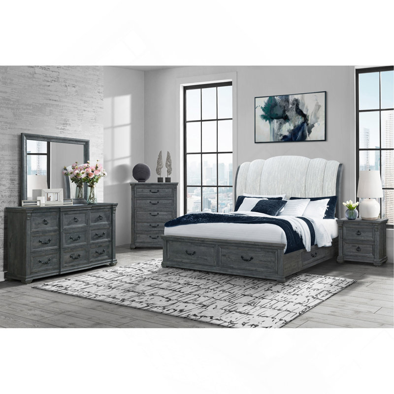 Grey Nightstand, Gray