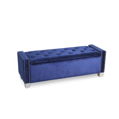 Ampezo Velvet Upholstered Storage Bench