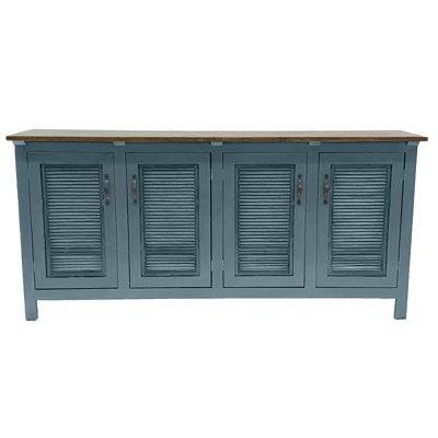 Buffet moderne 80 "en bois massif deux tons avec portes à volets