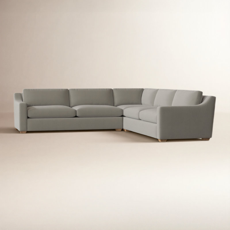 Rhodes 3 - Piece Upholstered Sectional, Brown, Nomad Slate Crypton® Chenille