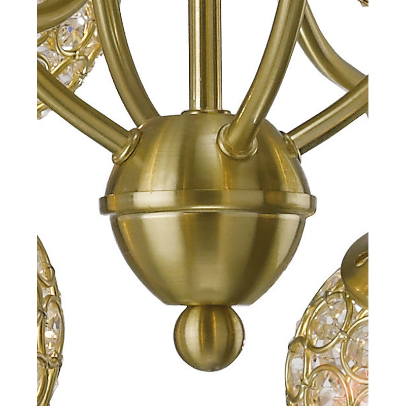 8 - Light Sphere Chandelier, Satin Brass