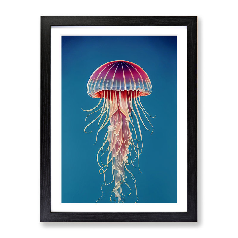 Cascio Jellyfish Vol.1 - Picture Frame Print, 46" H x 34" W, Black