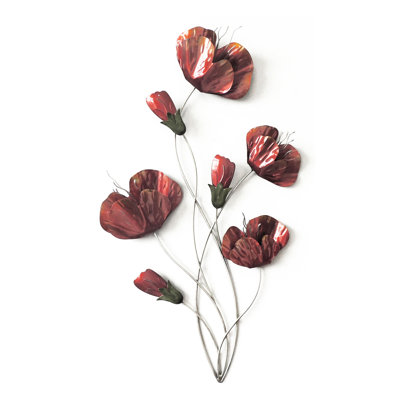 Décoration murale florale en métal - 37 po x 38 po