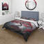 Ensemble de housse de couette rouge en érable japonais en microfibre / polyester-1998243522