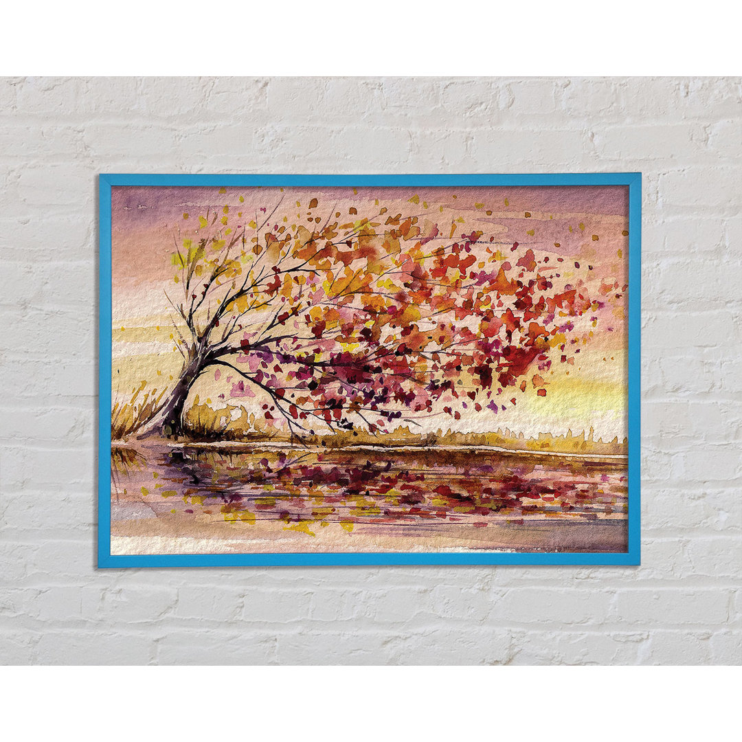 Gerahmtes Poster Winter Leaves Fall From The Tree