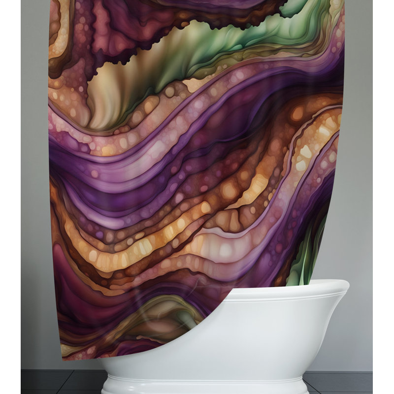 Rideau de douche abstrait Donnavin, H 72 po x l 70 po