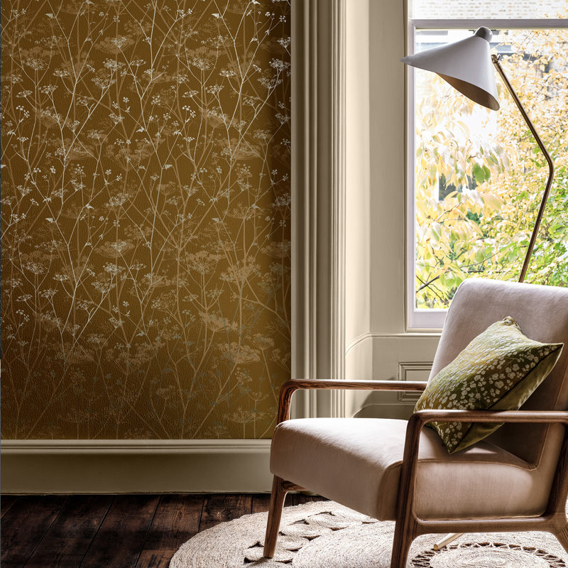 Clarissa Hulse Wild Chervil Madder & Pewter Wallpaper, Yellow