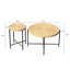 Table de bout et ensemble de table basse 2 pièces - Panneau de fibres à densité moyenne imperméable avec revêtement en PVC Pattes cylindriques en métal noir patiné - Charme classique rustique en bois technique.-161725706