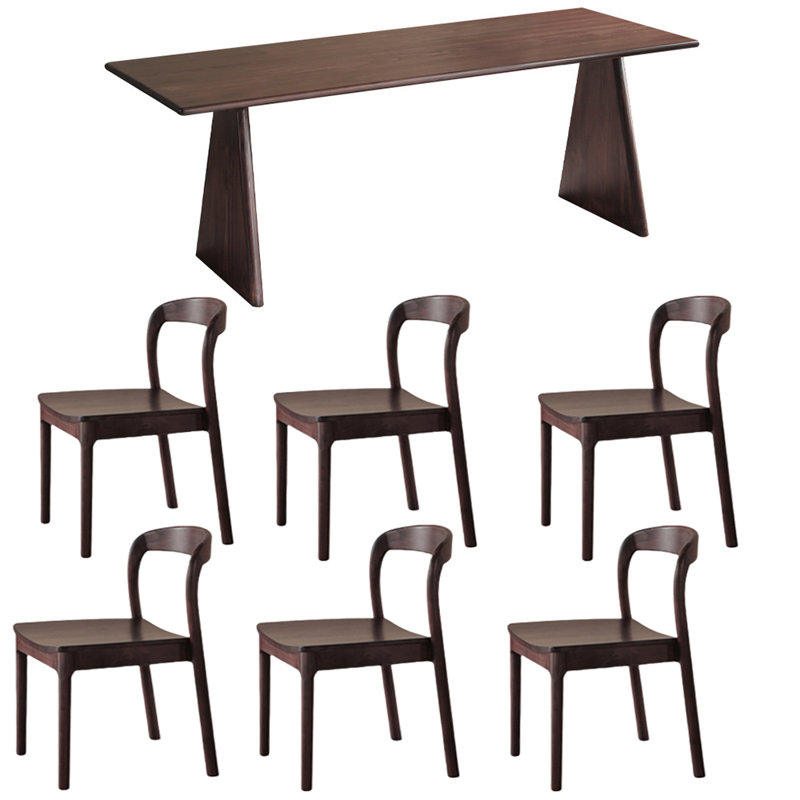 Une table de salle à manger rectangulaire en bois de frêne, H 29,53 po x L 78,74 po x l 31,5 po