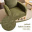 Chaise berçante avec tissu doux et éponge haute densité, structure en contreplaqué massif, poche latérale, cyan, coussins de pieds antidérapants d'une profondeur de 29,6 po, produit 29,41