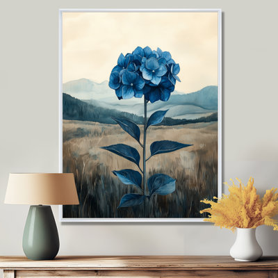 Minimalism Hydrangea In Monochrome Field - Hydrangea Canvas Print