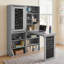 Bureau mural pliable peu encombrant avec rangement, tableau noir et tablettes pour le bureau personnel et les petits espaces （Table seulement）-133261503
