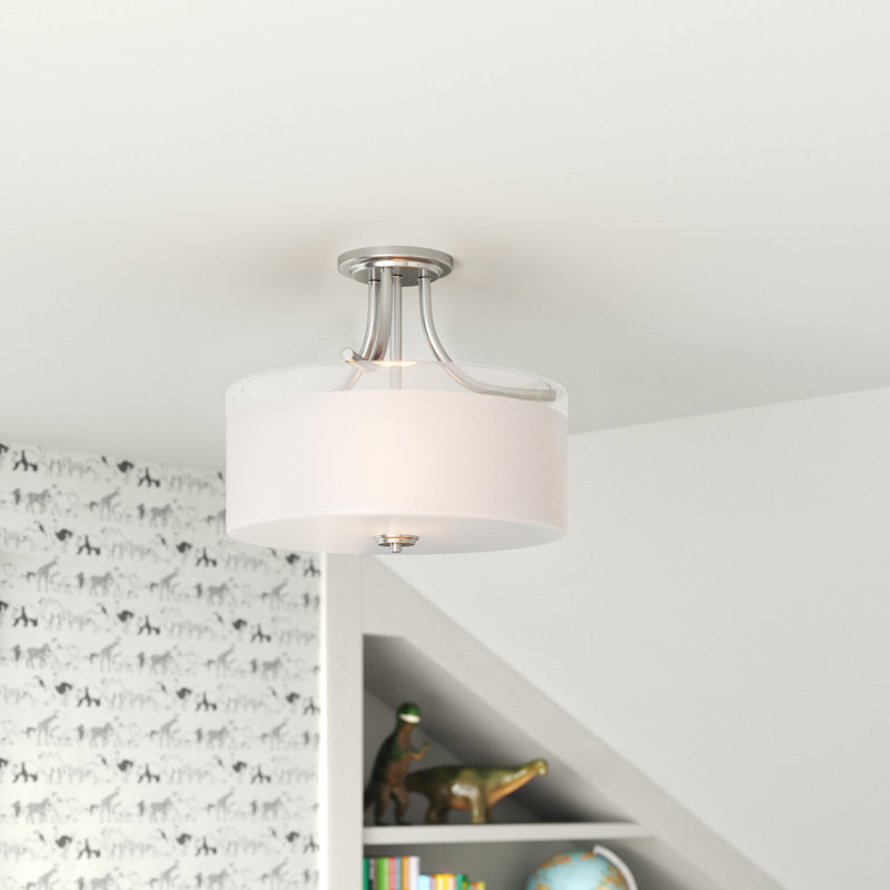 Plafonnier semi-encastré 3 lumières 15,25 po Yazmin, Sienne brûlée, Non