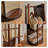 Freestanding Rotating Full Length Mirror with Clothes Rack, Walnut Solid Wood Frame